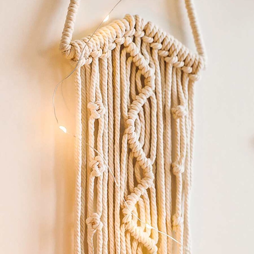 boho macrame star tassel wall decor hanging accent - Picture 5 of 5
